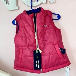 Pink cut sleeve puffer jacket